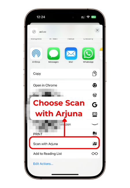 Arjuna scan option iOS